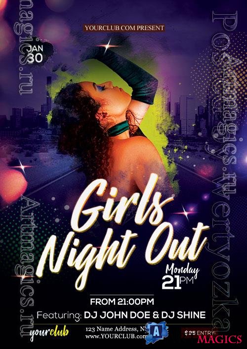 Girls Night Out Psd Flyer Design