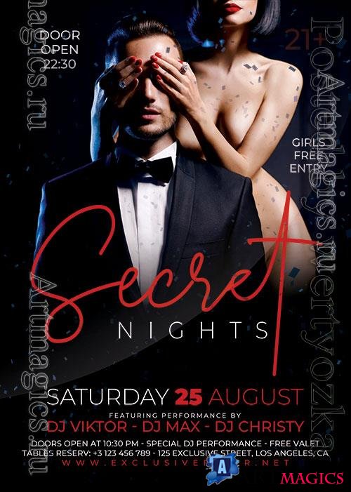 Secret Nights Psd Flyer Design