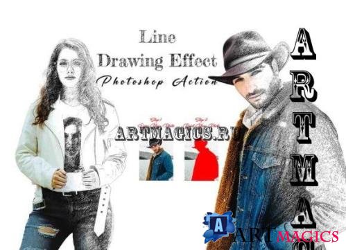 Line Drawing Effect Photoshop Action - 11016166