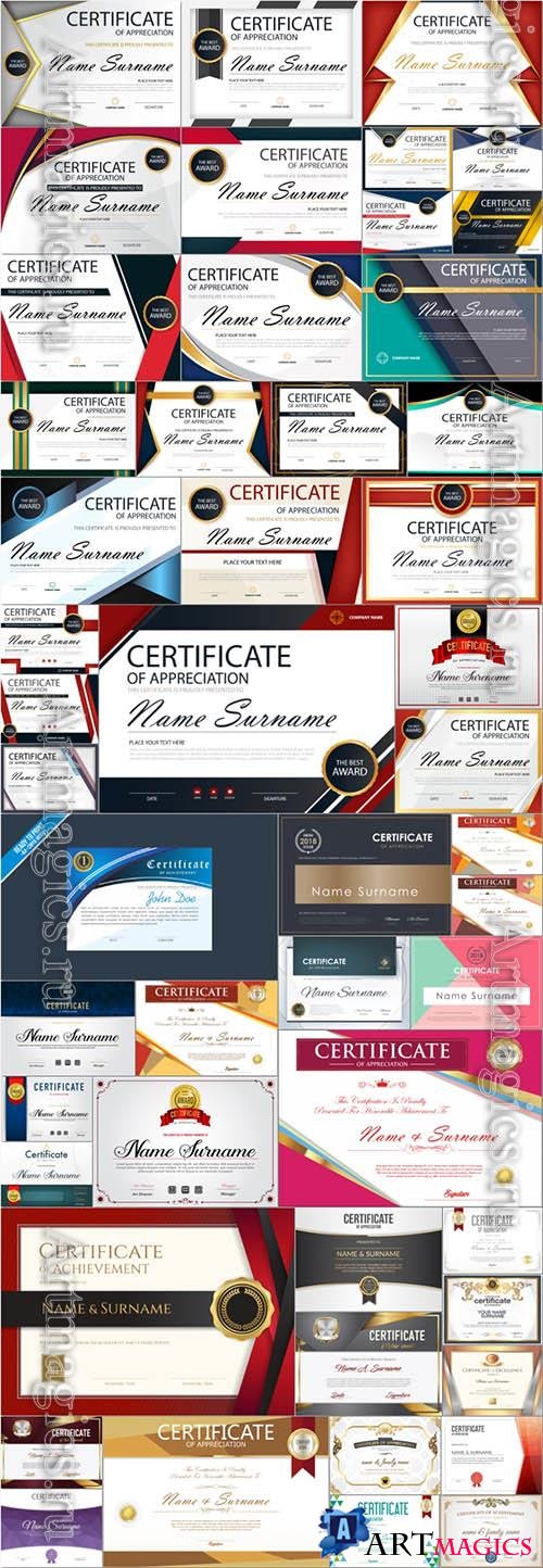 50 vector Certificate or diploma design template vol 2