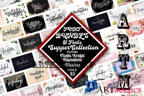 Super Bundle Collection -  81 Premium Fonts