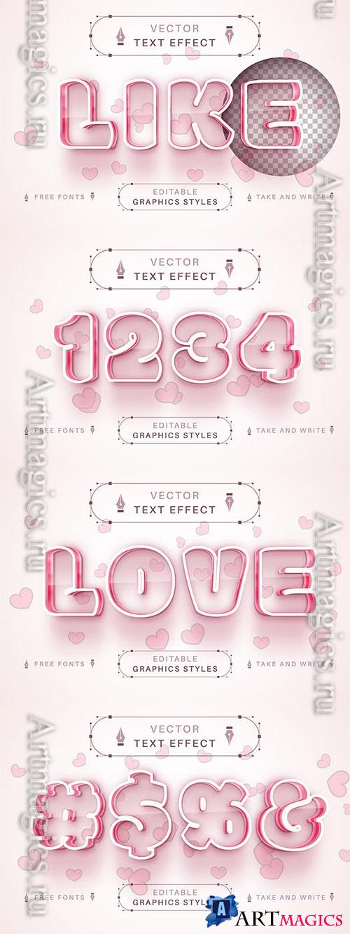 Love Heart Like - editable text effect, font style