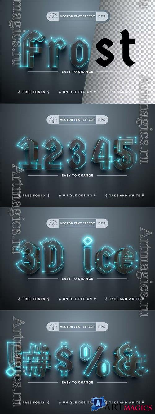Glow Frost - editable text effect, font style
