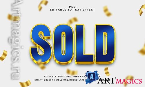 PSD sold 3d editable psd text effect with background