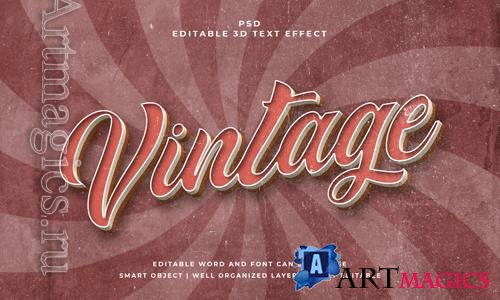PSD vintage retro psd 3d editable text effect with background vol 2