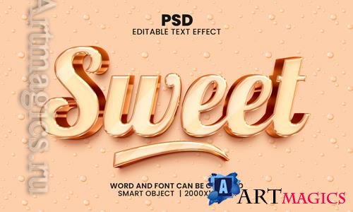 PSD sweet 3d editable photoshop text effect style with background vol 2