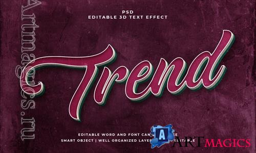 PSD trend vintage psd 3d editable text effect with background