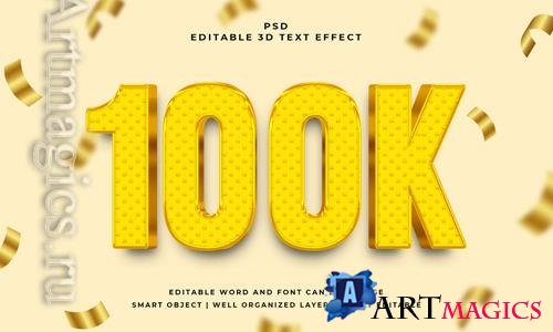 PSD 100k 3d editable psd text effect with background
