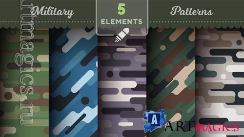 Vector camouflage seamless patterns military texture bundle war fabric vol 3