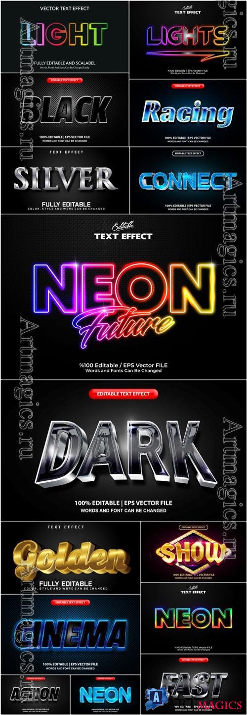 Vector 3d text editable, text effect font vol 11