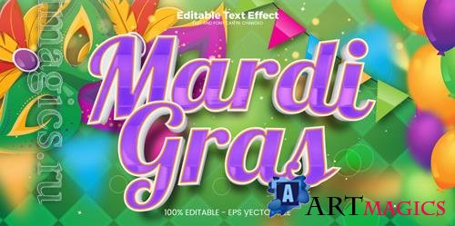 Vector mardi gras editable text effect in modern trend style vol 3