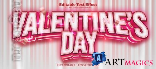 Vector valentines day editable text effect 3d text effect template