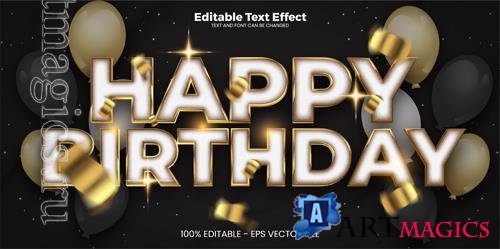 Vector happy birthday editable text effect in modern trend style