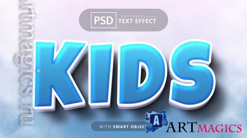 Kids psd style text effect design
