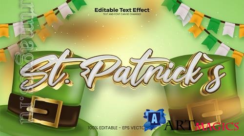 Vector st patricks editable text effect in modern trend