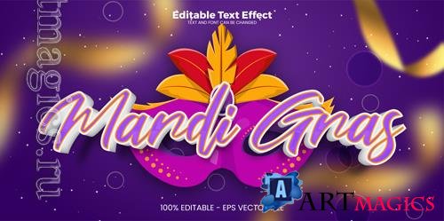 Vector mardi gras editable text effect in modern trend style vol 2