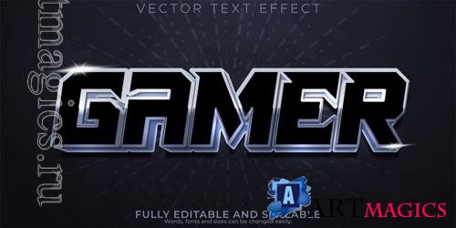 Vector gamer text effect editable esport and neon text style