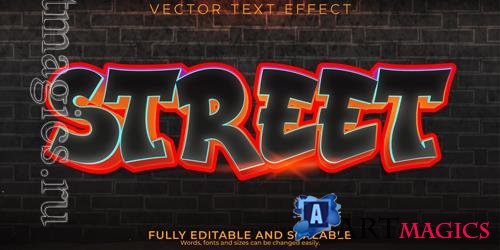 Graffiti vector text effect editable spray and street text style