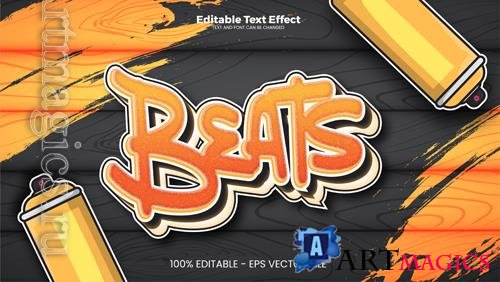 Vector beats editable text effect in modern trend style