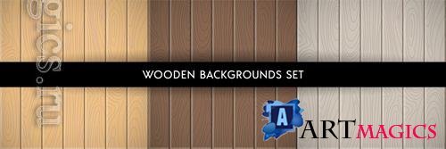 Vector set of wood textured backgrounds. hand drawn wooden boards