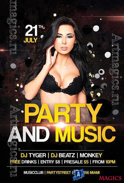 Psd flyer Party and Music design templates