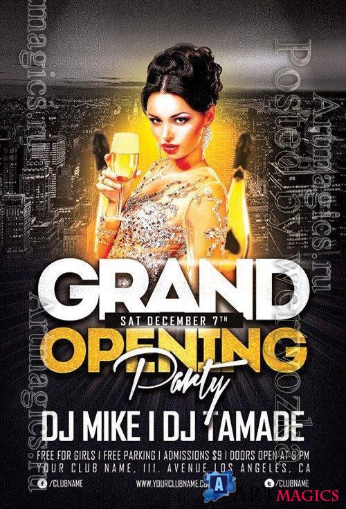 Psd flyer Grand opening party design templates