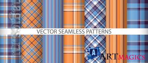 Vector set background vector seamless pattern fabric check textile tartan texture plaid