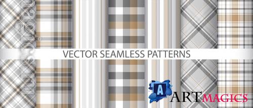 Vector set vector check background texture plaid textile fabric seamless pattern tartan