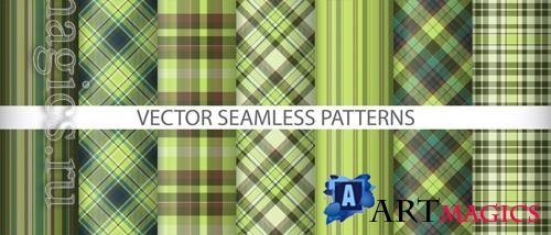 Vector set vector background seamless plaid textile tartan fabric pattern texture check