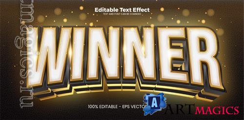 Vector winner editable text effect in modern trend style