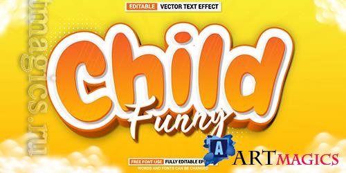Vector yellow child text effect