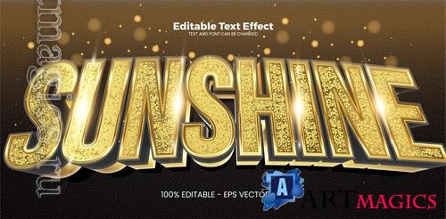 Vector sunshine editable text effect in modern trend style