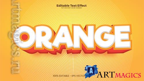 Vector orange editable text effect in modern trend style