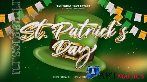 Vector st patricks day editable text effect in modern trend