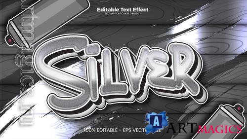 Vector silver editable text effect in modern trend style