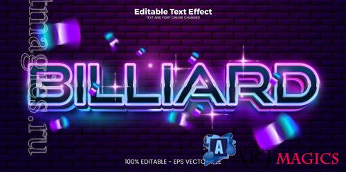 Vector billiard editable text effect in modern trend style
