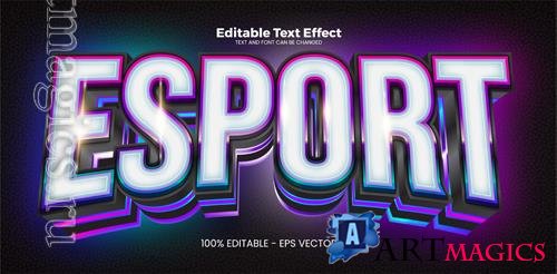 Vector esport editable text effect in modern trend style