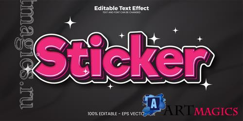 Vector stiker editable text effect in modern trend style