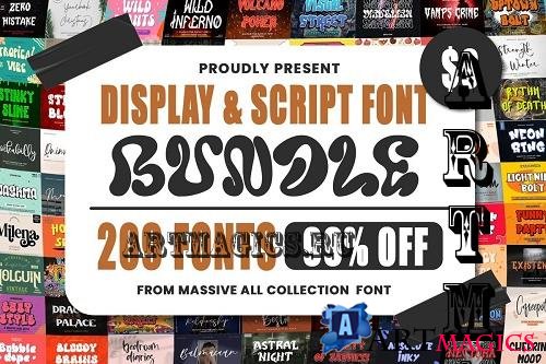 Display & Script Font Bundle - 209 Premium Fonts