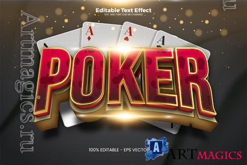 Vector poker editable text effect in modern trend style