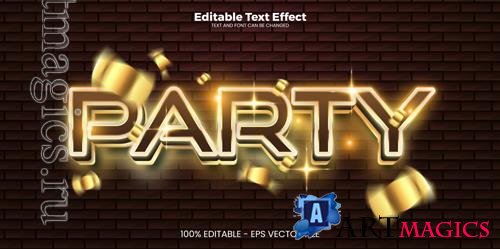 Vector party editable text effect in modern trend style