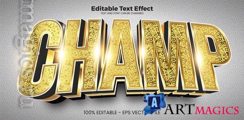 Vector champ editable text effect in modern trend style