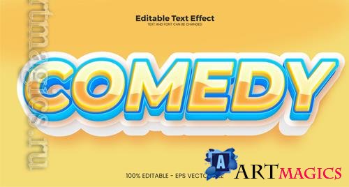 Vector comedy editable text effect in modern trend style