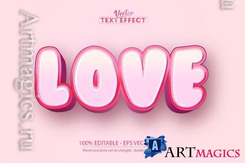 Love - Editable Text Effect, Pink Font Style