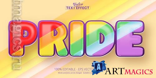 Pride - Editable Text Effect, Cartoon Font Style