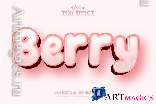 Berry - editable text effect, cartoon font style