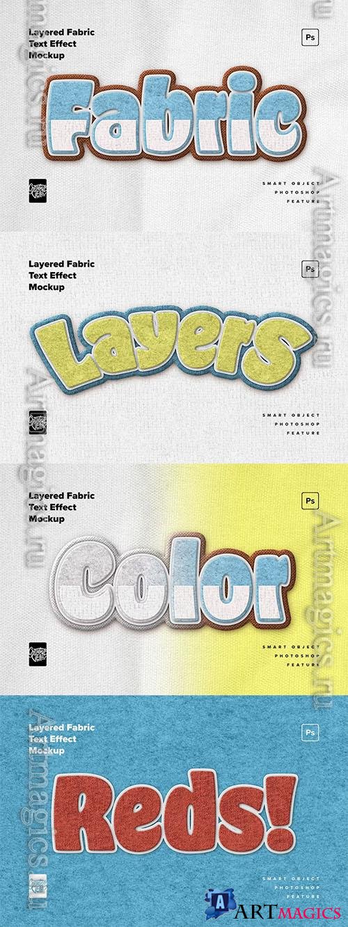 Layered fabric text effect