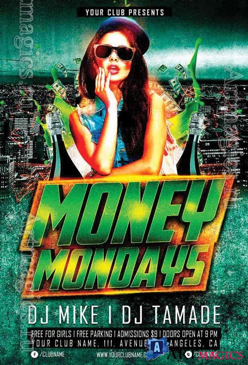 Psd Flyer Money Mondays Party design templates