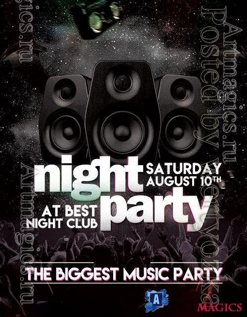 Psd Flyer Night Party design templates