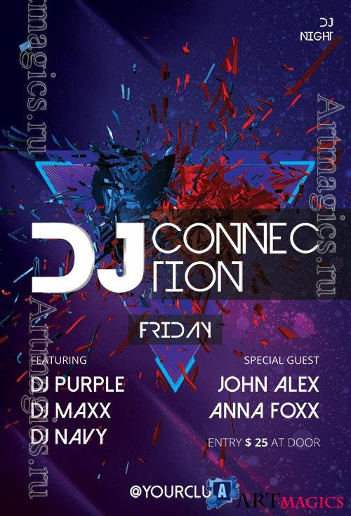 Psd Flyer DJ Connection design templates